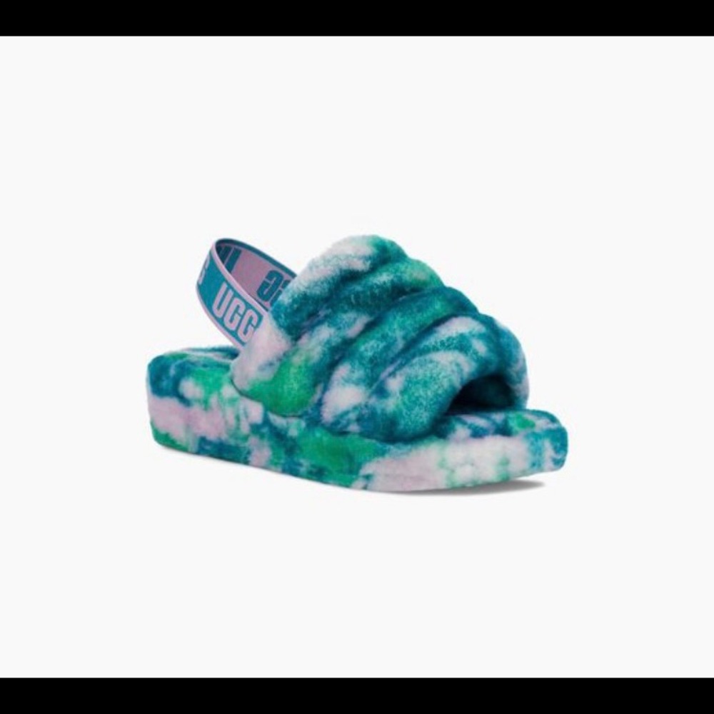 Ugg Yeah (aquatic blue) marble slipper /slide size 7 NWOT